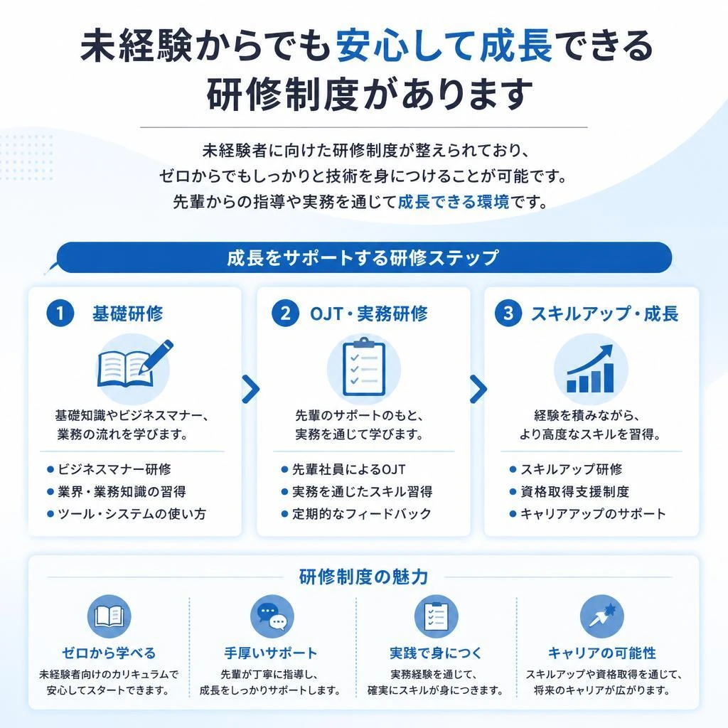 未経験でも安心！手厚い研修制度