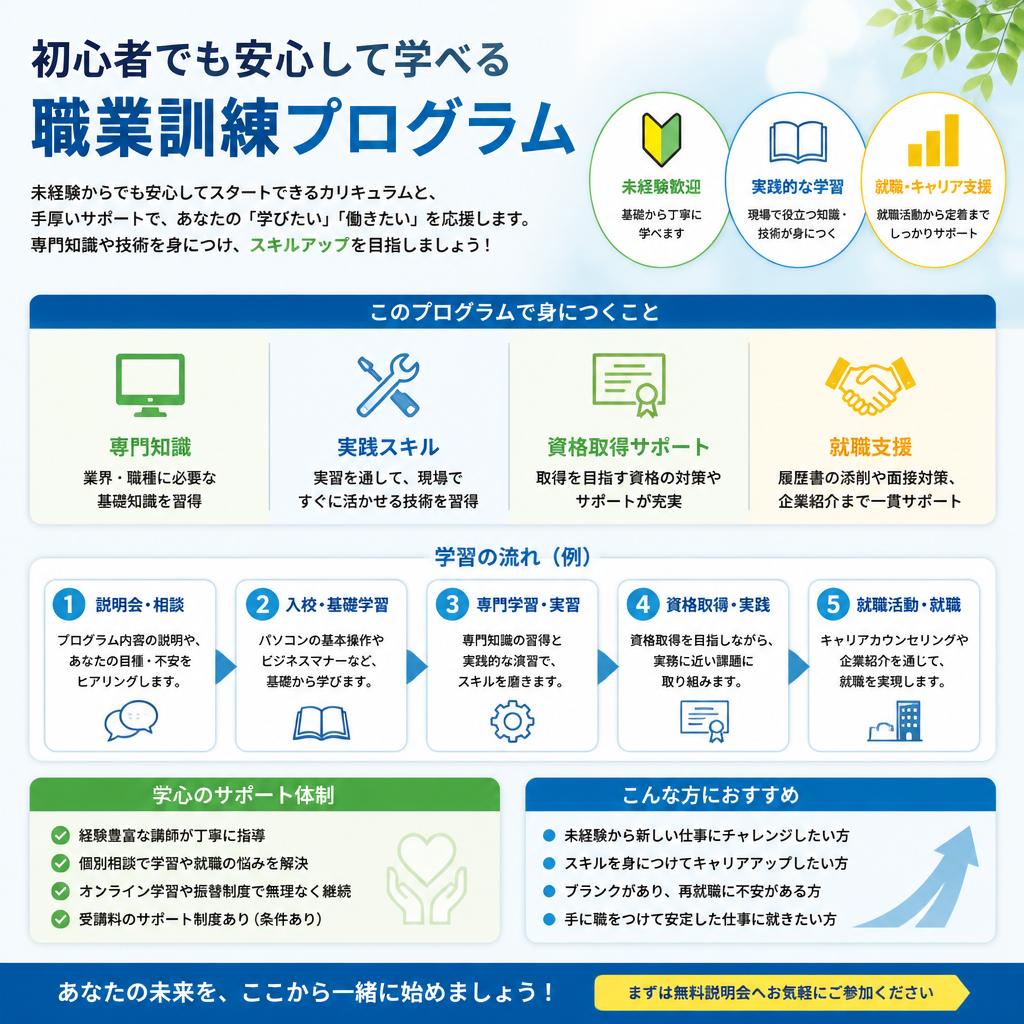 未経験でも安心の職業訓練